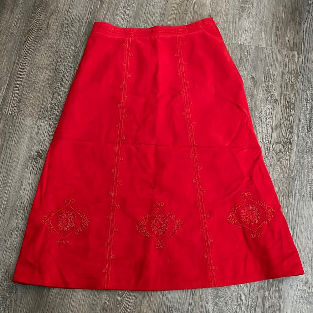 Vintage Alcantara Red suede skirt Size 40